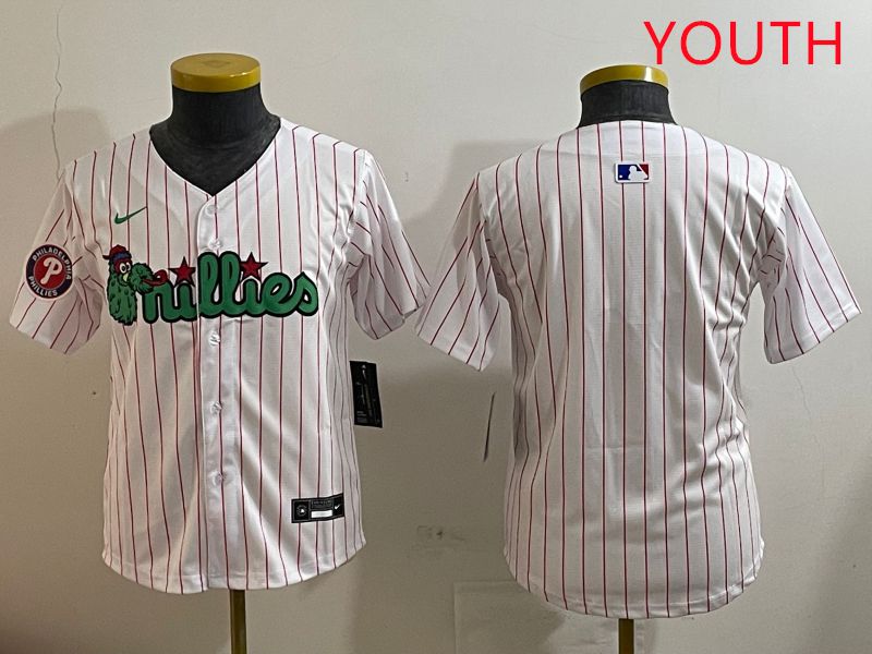 Youth Philadelphia Phillies Blank White three generations Joint Name Nike 2025 MLB Jersey style 2->youth mlb jersey->Youth Jersey